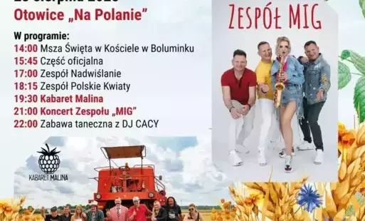 plakat z informacja o doż ynkach 