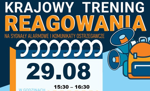 plakat wydarzenie z datą krajowego treningu reagowania